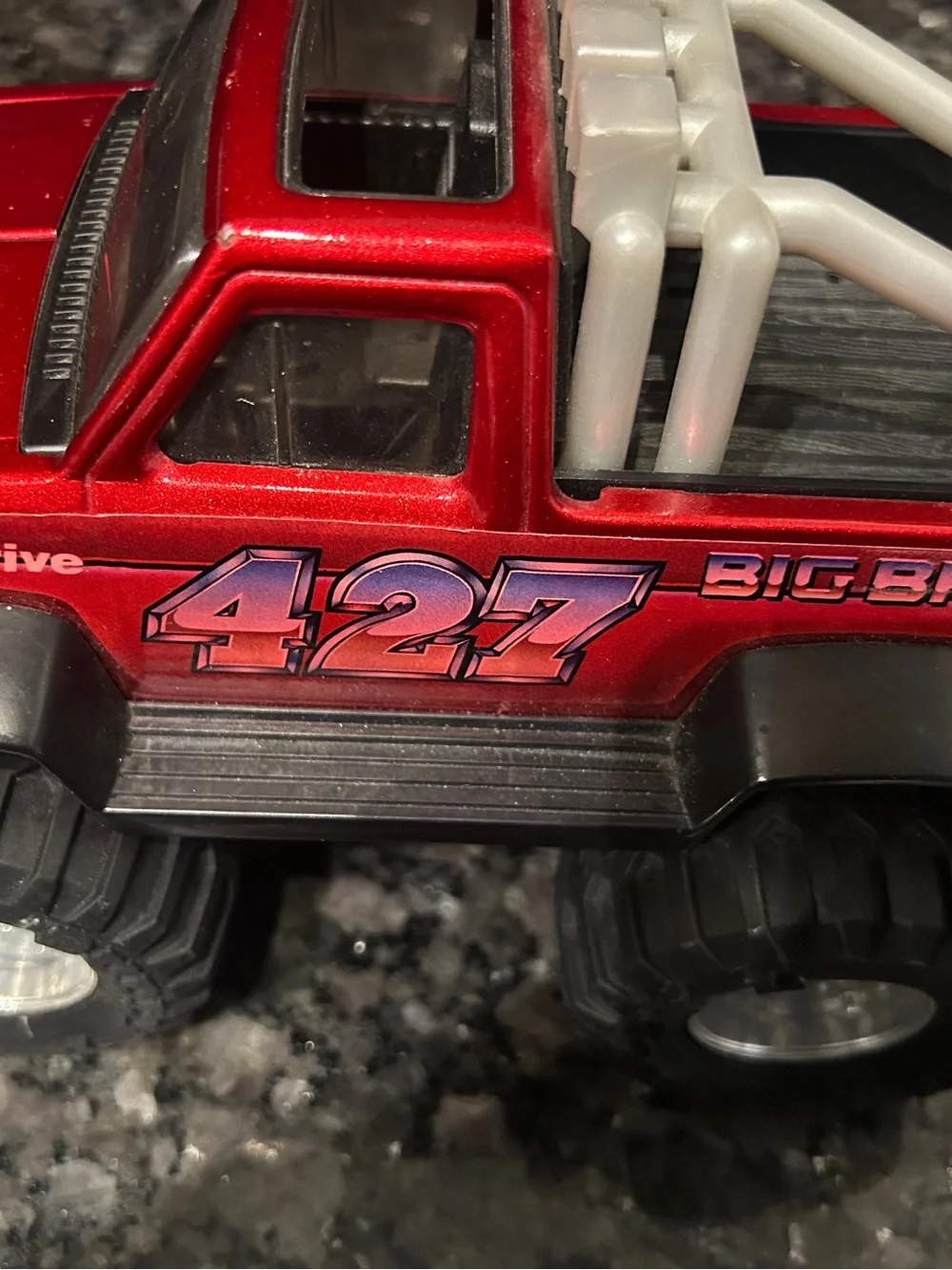 BuddyL Red Kids Monster Truck Toy with White Roll Cage